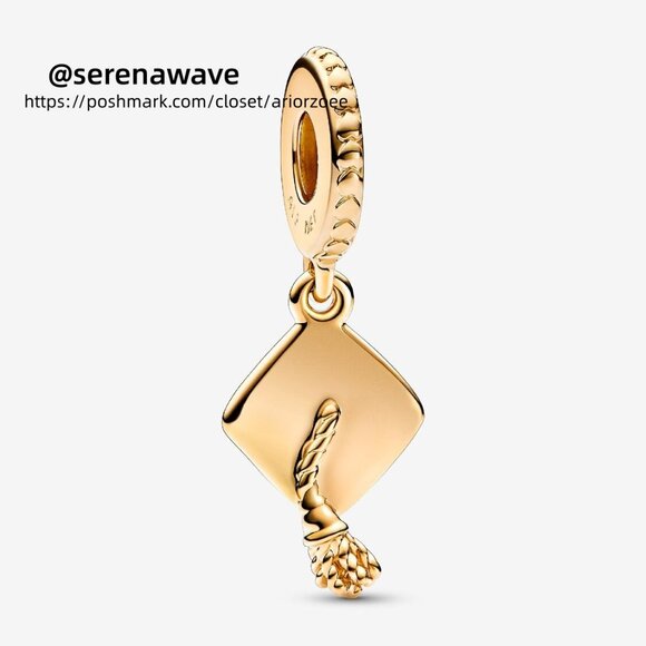 Pandora Graduation Cap Dangle Charm - Picture 1 of 5